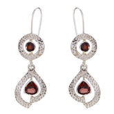 Nella Red Dangle Earrings for Everyday Glam Garnet Red Dangle